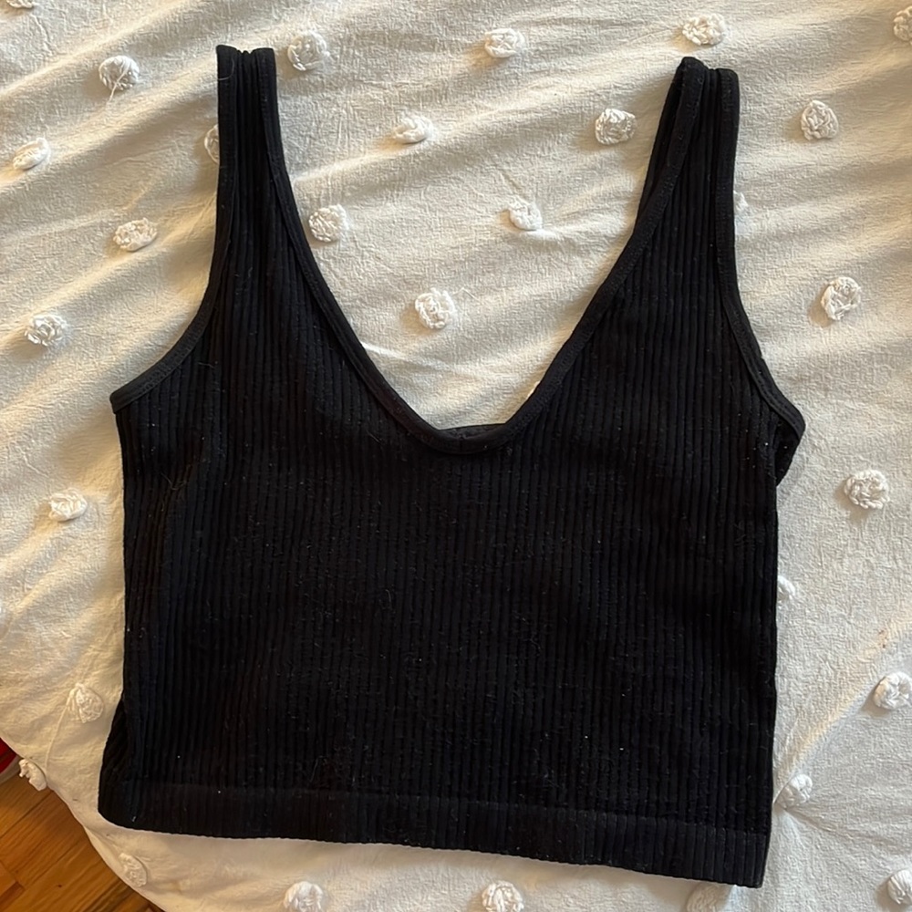 Free People Black Ribbed Tank